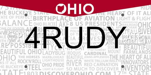 4RUDY Ohio License Plate