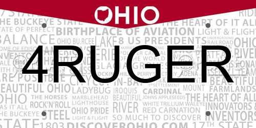 4RUGER Ohio License Plate