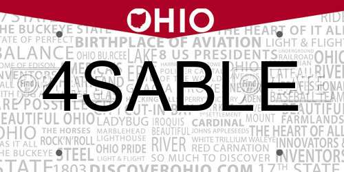 4SABLE Ohio License Plate