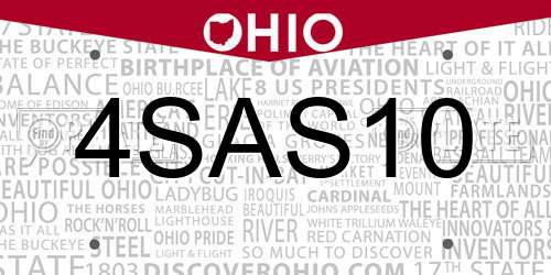 4SAS10 Ohio License Plate