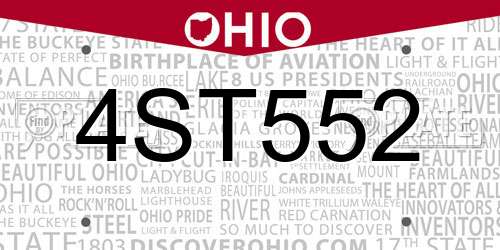 4ST552 Ohio License Plate