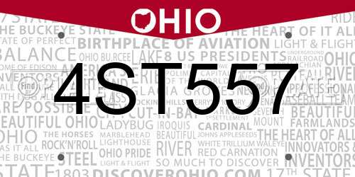 4ST557 Ohio License Plate