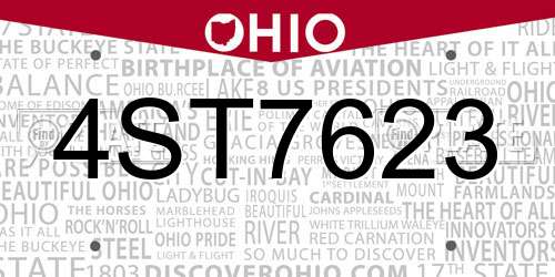 4ST7623 Ohio License Plate
