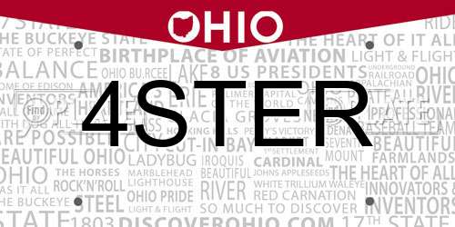 4STER Ohio License Plate