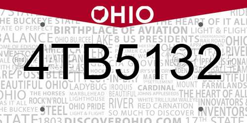 4TB5132 Ohio License Plate