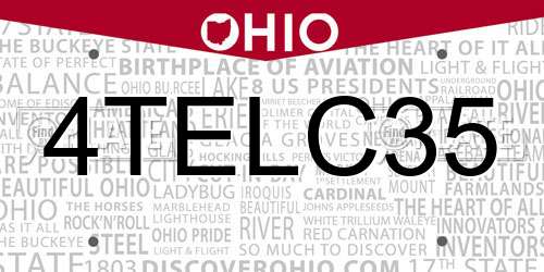 4TELC35 Ohio License Plate