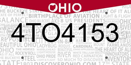 4TO4153 Ohio License Plate