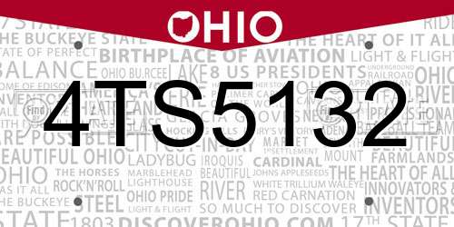 4TS5132 Ohio License Plate