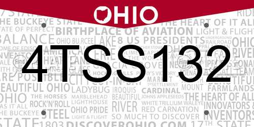 4TSS132 Ohio License Plate