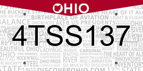 4TSS137 Ohio License Plate