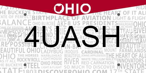 4UASH Ohio License Plate