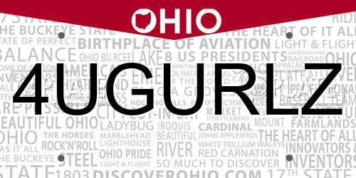 4UGURLZ Ohio License Plate