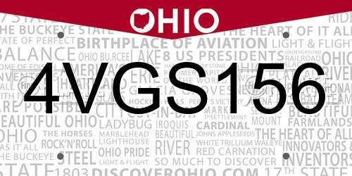 4VGS156 Ohio License Plate