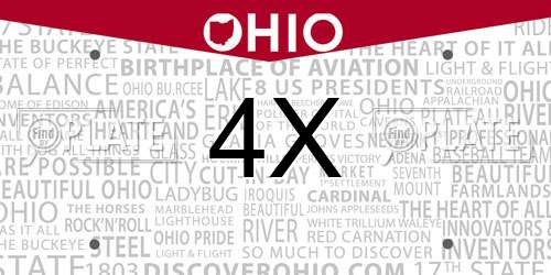 4X Ohio License Plate
