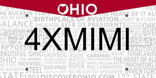 4XMIMI Ohio License Plate
