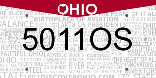 5011OS Ohio License Plate