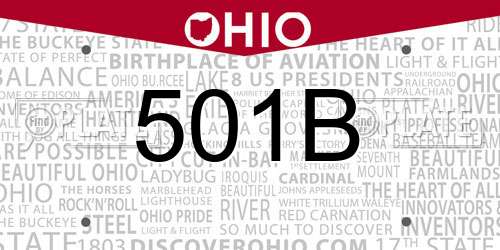 501B Ohio License Plate