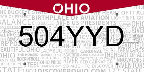 504YYD Ohio License Plate