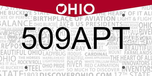 509APT Ohio License Plate