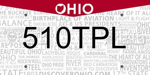 510TPL Ohio License Plate