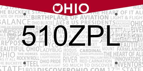 510ZPL Ohio License Plate