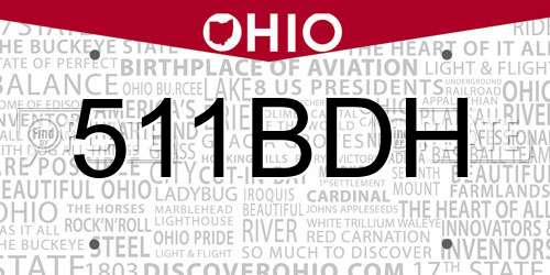 511BDH Ohio License Plate