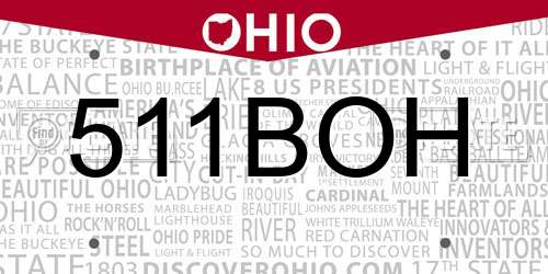 511BOH Ohio License Plate