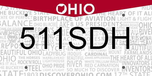 511SDH Ohio License Plate
