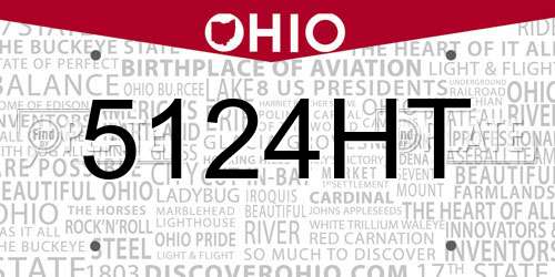 5124HT Ohio License Plate