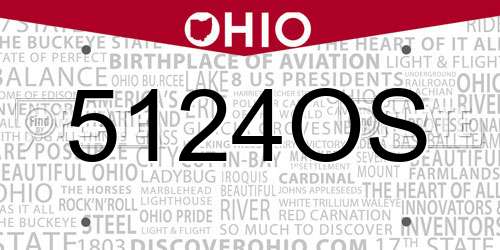 5124OS Ohio License Plate
