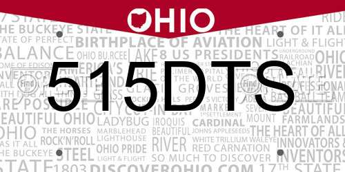 515DTS Ohio License Plate