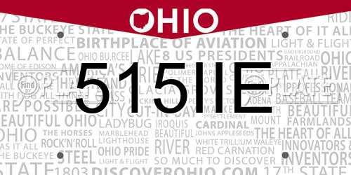 515IIE Ohio License Plate