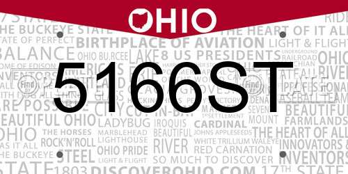 5166ST Ohio License Plate