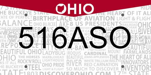 516ASO Ohio License Plate