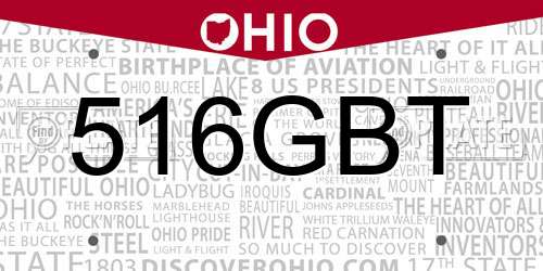 516GBT Ohio License Plate