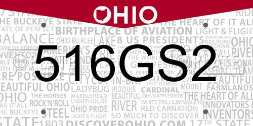 516GS2 Ohio License Plate