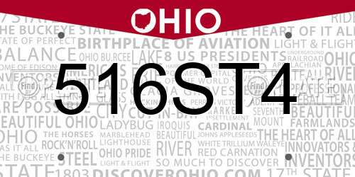 516ST4 Ohio License Plate