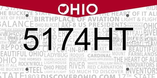 5174HT Ohio License Plate