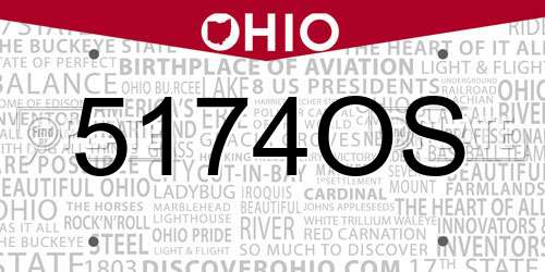 5174OS Ohio License Plate