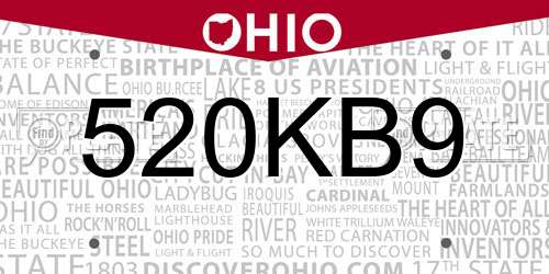 520KB9 Ohio License Plate
