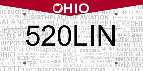 520LIN Ohio License Plate