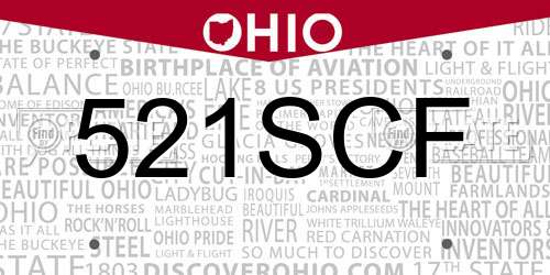 521SCF Ohio License Plate