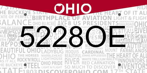 5228OE Ohio License Plate