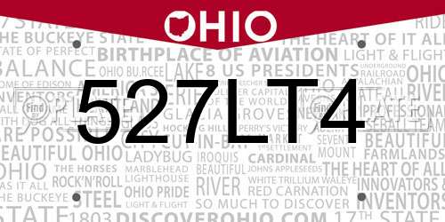 527LT4 Ohio License Plate