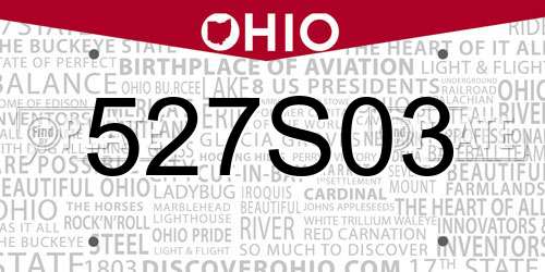 527S03 Ohio License Plate