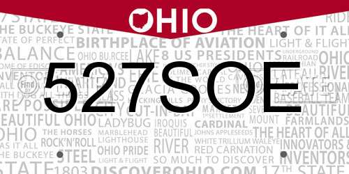 527SOE Ohio License Plate
