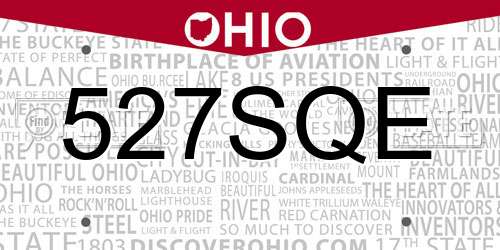 527SQE Ohio License Plate