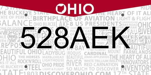 528AEK Ohio License Plate