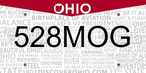 528MOG Ohio License Plate