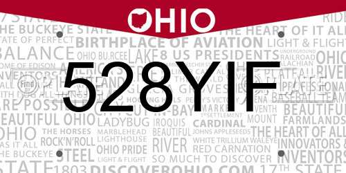 528YIF Ohio License Plate